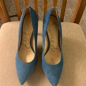 Sam Edelman Suede Heels Teal Size 7.5